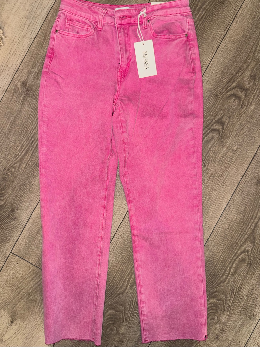 Zenana Pop Of Pink Straight Leg Pants